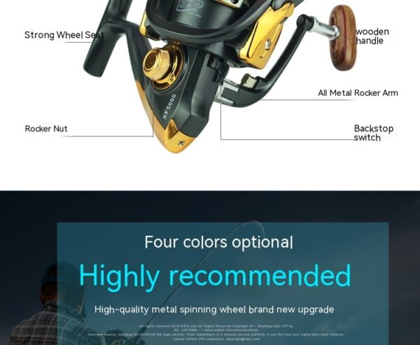 Xf1000-7000 Fishing Wheel Fishing Wheel Fishing Reel Reel For Telescopic Fishing Rod Metal Rocker Arm Gapless Fishing Gear Factory - Image 5